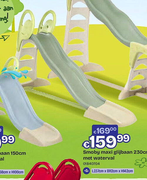 Smoby maxi glijbaan 230cm met waterval
