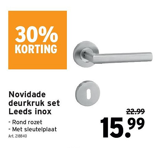 Novidade deurkruk set Leeds inox