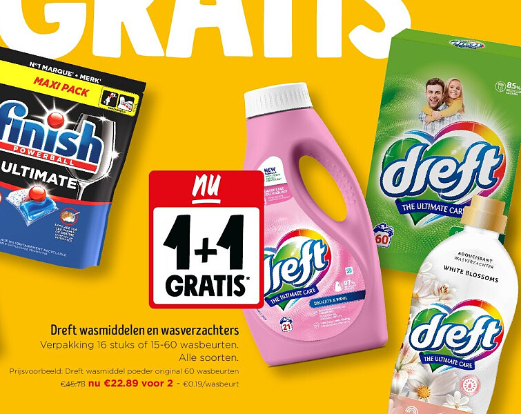 Dreft wasmiddelen en wasverzachters