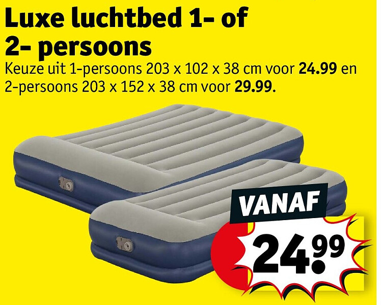 Luxe luchtbed 1- of 2- persoons