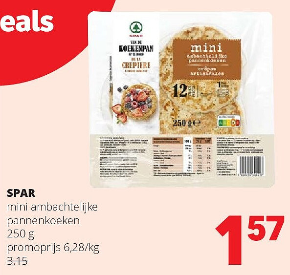 SPAR mini ambachtelijke pannenkoeken 250 g