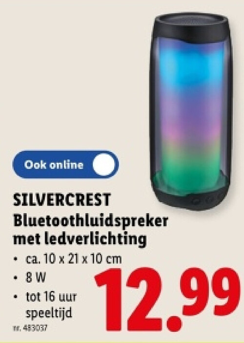 Bluetoothluidspreker met ledverlichtin