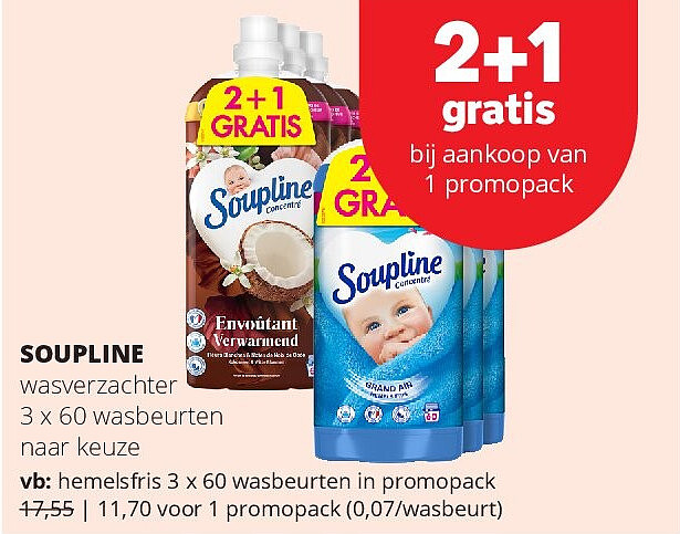 SOUPLINE hemelsfris 3 x 60 wasbeurten in promopack