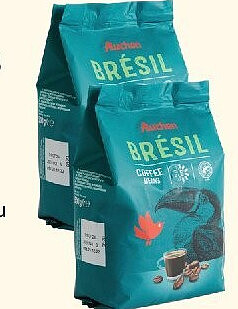 Café en grains origine Brésil Auchan 500 g