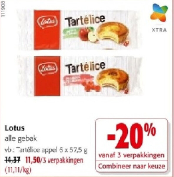 Lotus Tartélice appel 6 x 57,5 g
