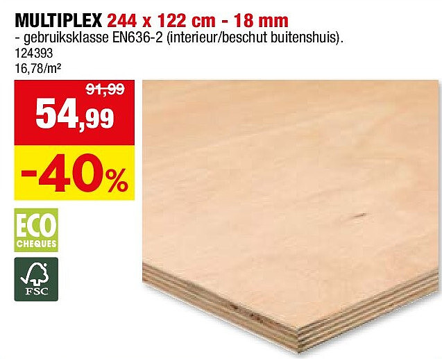MULTIPLEX 244 x 122 cm - 18 mm