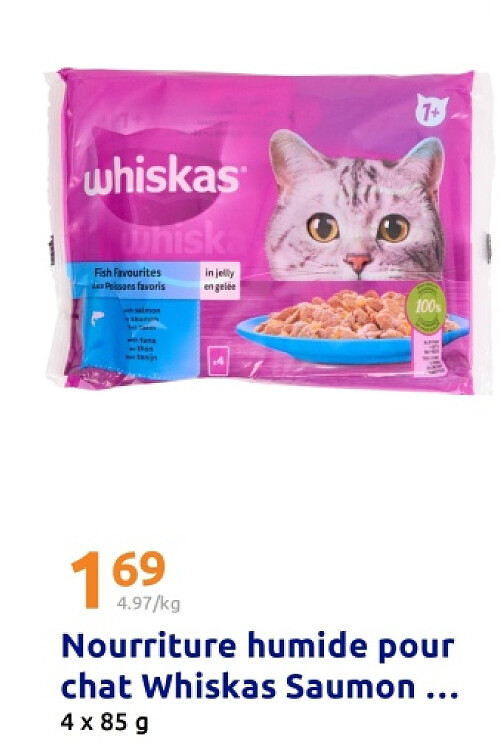 Nourriture humide pour chat Whiskas Saumon et thon
