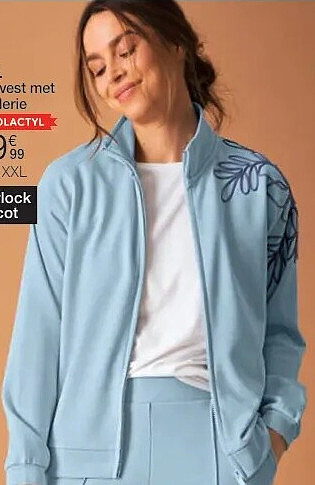 Vest in Thermolactyl met broderie