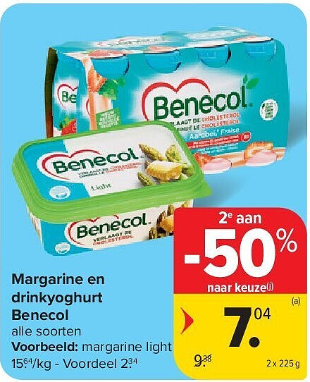 Margarine en drinkyoghurt Benecol