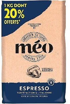 Café en grains espresso Méo 1 kg