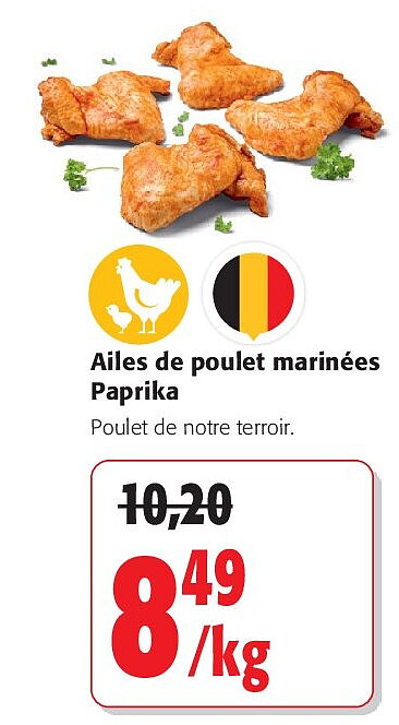 Ailes de poulet marinées Paprika