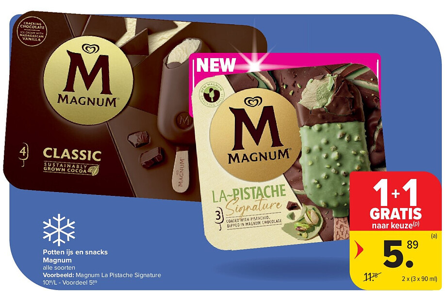 Potten ijs en snacks Magnum
