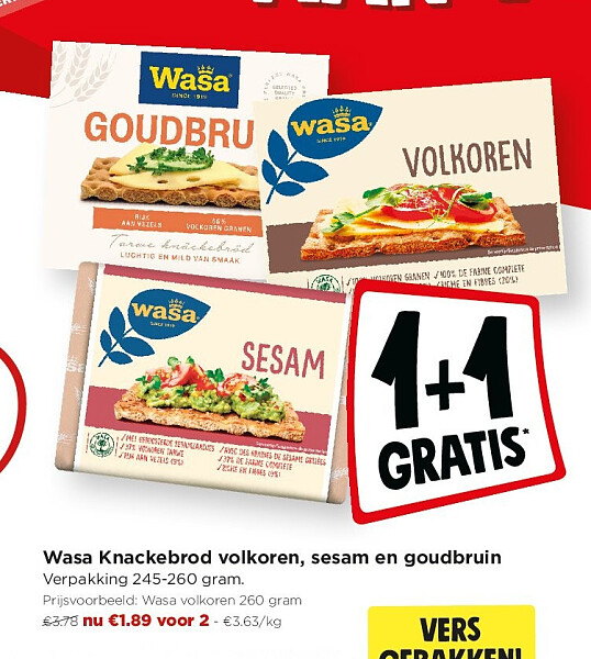Wasa Knackebrod volkoren, sesam en goudbruin