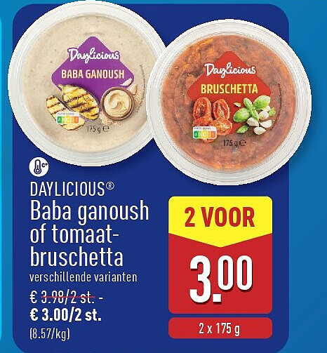Baba ganoush of tomaat bruschetta