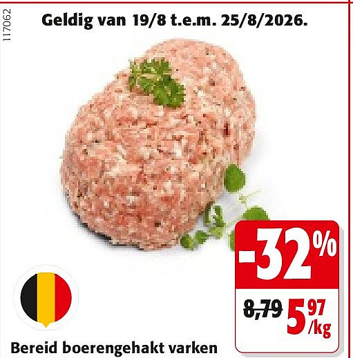 Bereid boerengehakt varken