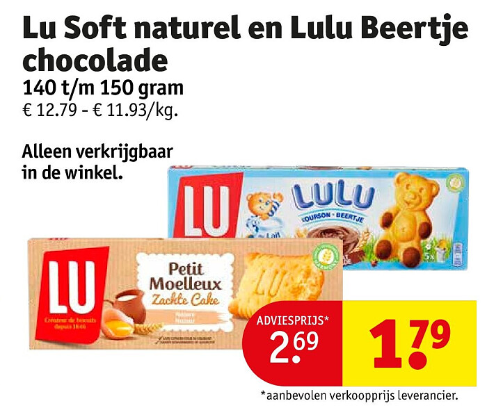 Lu Soft naturel en Lulu Beertje chocolade