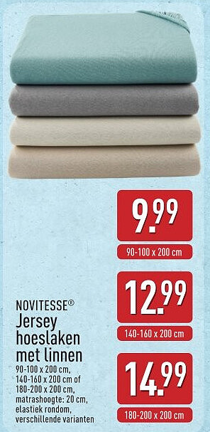Jersey hoeslaken met linnen