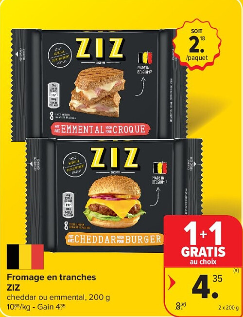 Fromage en tranches ZIZ 2 x 200 g