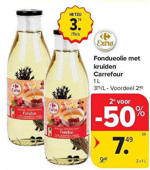 Fondueolie met kruiden Carrefour