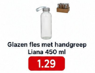 Glazen fles met handgreep Liana 450 ml