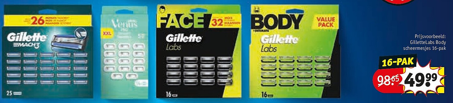 GilletteLabs Body scheermesjes 16-pak