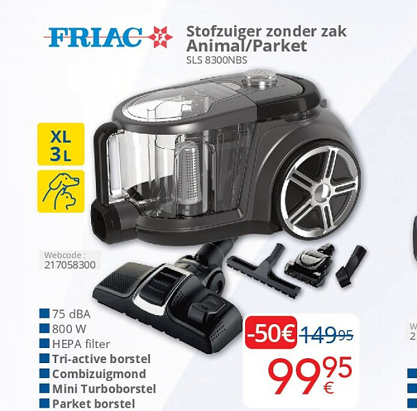 Stofzuiger zonder zak Animal/Parket XL 3L
