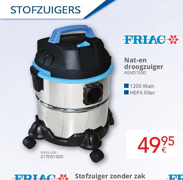 Nat-en droogzuiger ASND1500