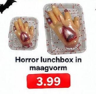 Horror lunchbox in maagvorm