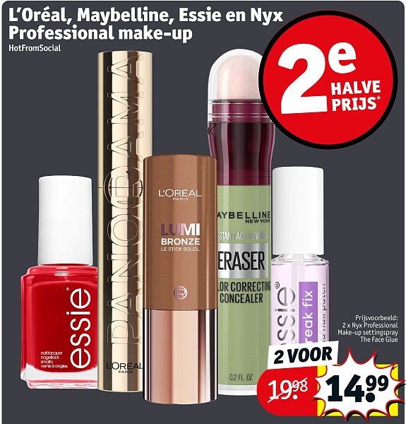L’Oréal, Maybelline, Essie en Nyx Professional make-up