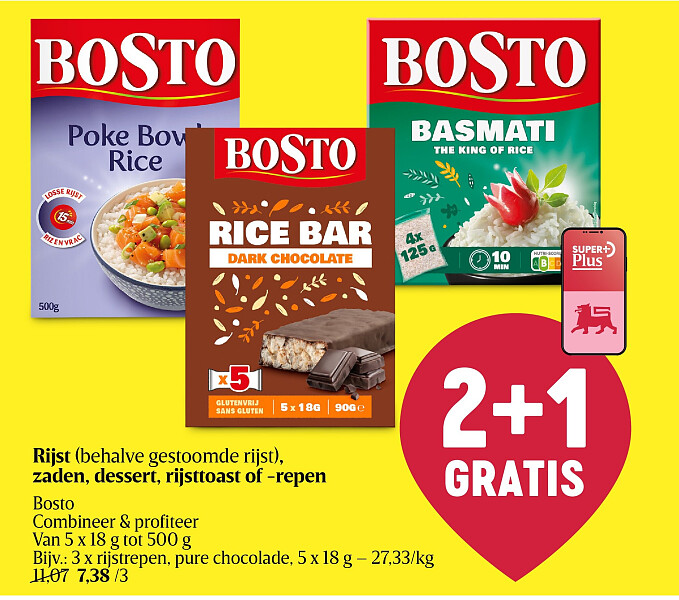Rijst (behalve gestoomde rijst), zaden, dessert, rijsttoast of -repen