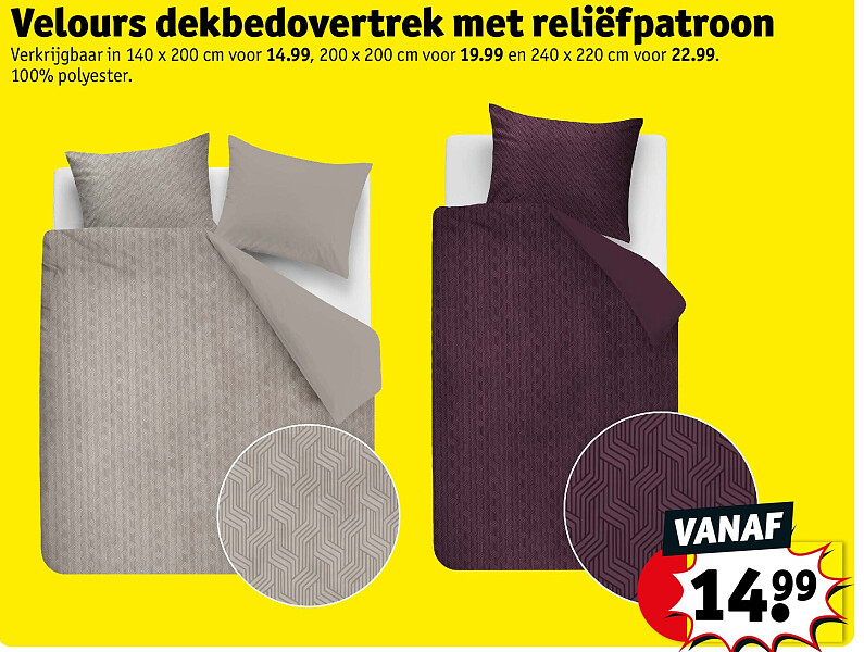 Velours dekbedovertrek met reliëfpatroon
