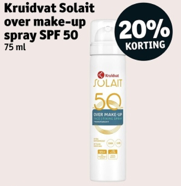 Kruidvat Solait over make-up spray SPF 50