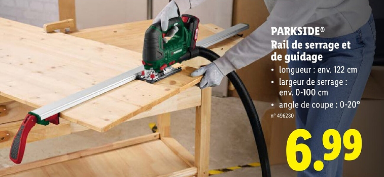 Rail de serrage et de guidage