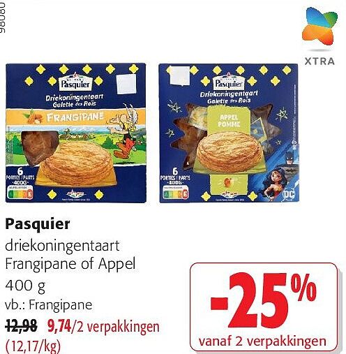 Pasquier driekoningentaart Frangipane of Appel 400