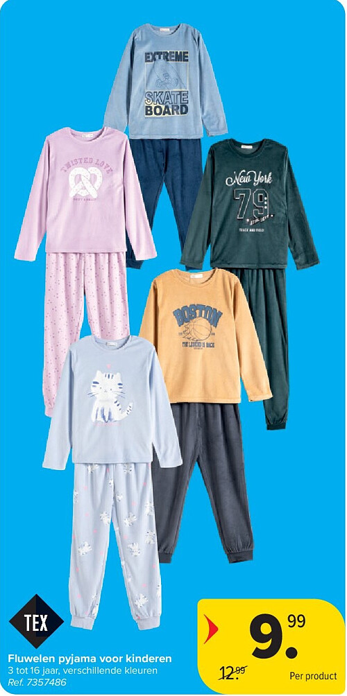 Fluwelen pyjama voor kinderen