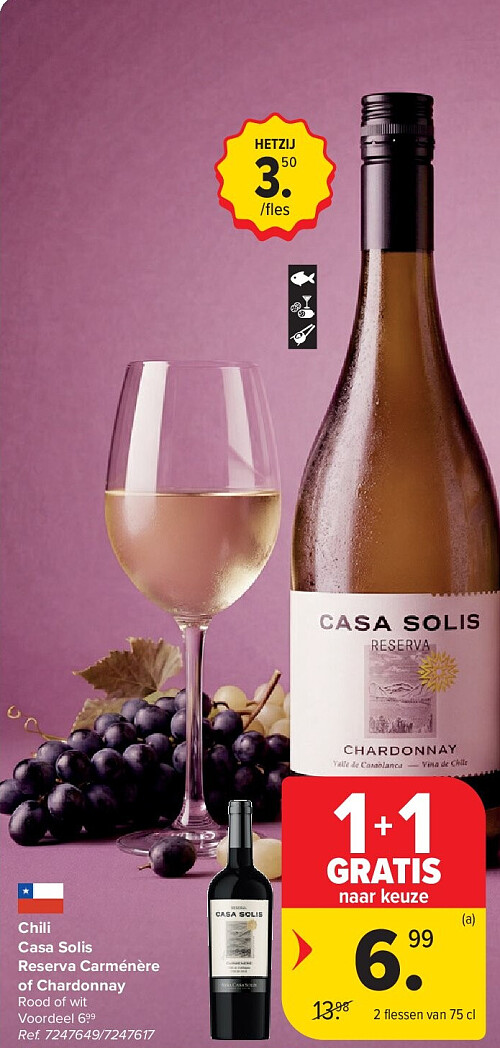 Chili Casa Solis Reserva Carménère of Chardonnay