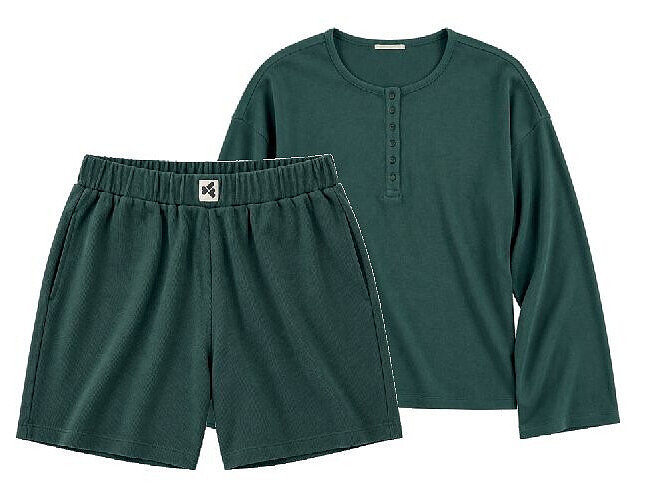 Short de pyjama vert foncé côtelé by Frances