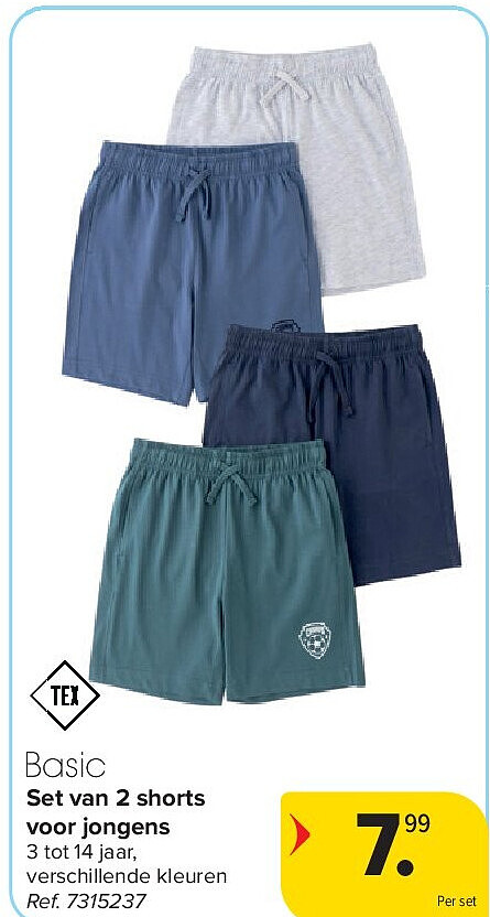 Set van 2 shorts voor jongens