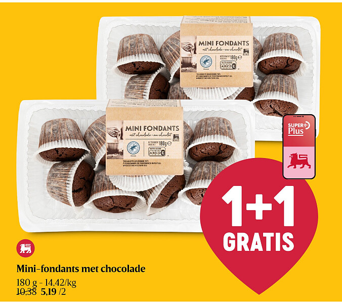 Mini-fondants met chocolade