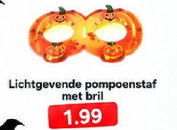 Lichtgevende pompoenstaf met bril