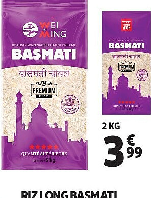 Riz long basmati Wei Ming
