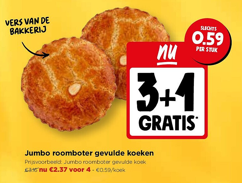 Jumbo roomboter gevulde koeken