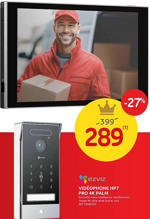 EZVIZ vidéophone HP7 Pro 4K Palm