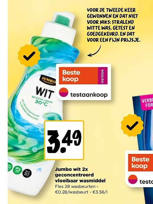 Jumbo wit 2x geconcentreerd vloeibaar wasmiddel