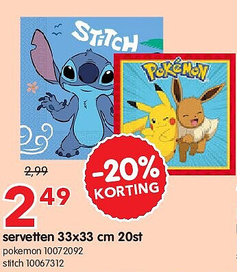 servetten 33x33 cm 20st