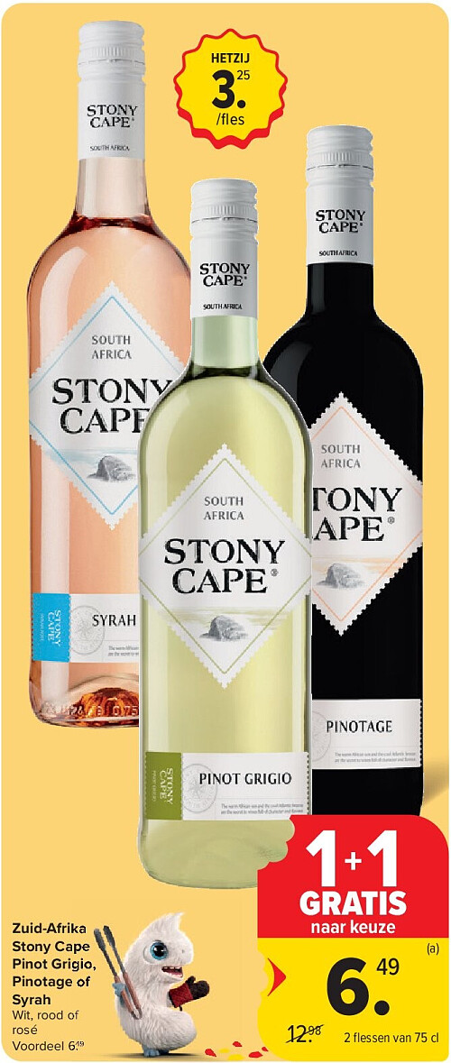 Zuid-Afrika Stony Cape Pinot Grigio, Pinotage of Syrah