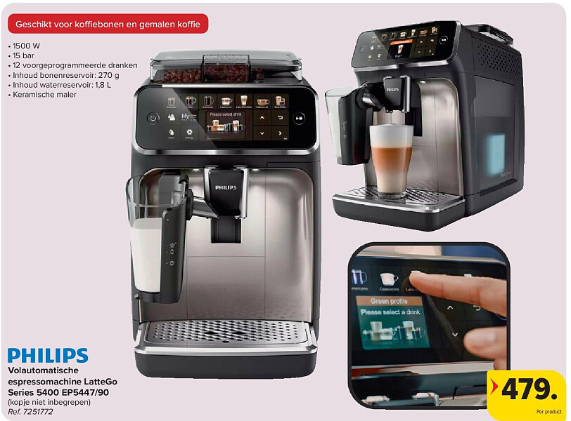 Volautomatische espressomachine LatteGo Series 5400 EP5447/90