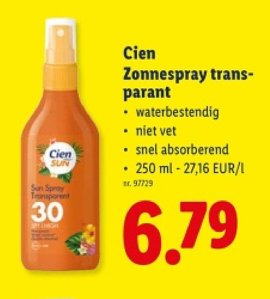 Zonnespray transparant