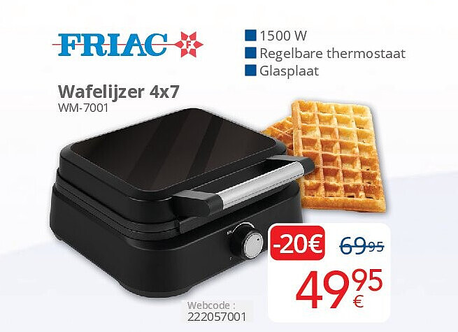 Wafelijzer 4x7 WM-7001
