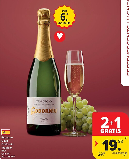 Espagne Cava Codorníu Tradicio